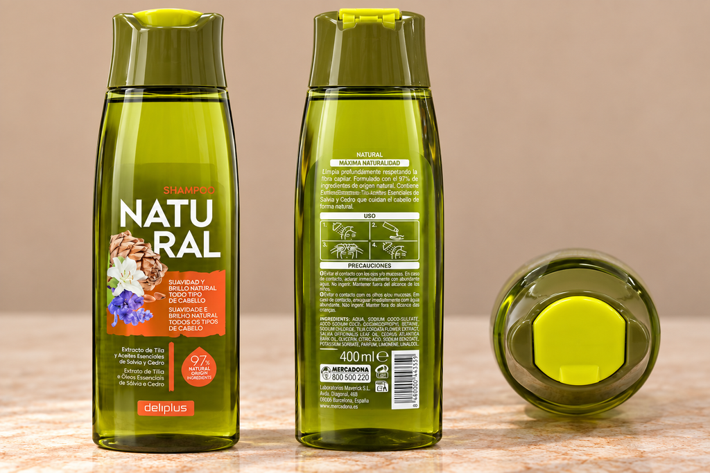 Deliplus Natural Shampoo – 97 % natürlichen Ursprungs | 400 ml