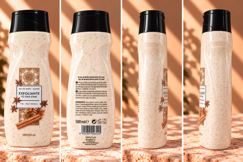 Deliplus Gel de Baño Exfoliante Té Chai – 500 ml