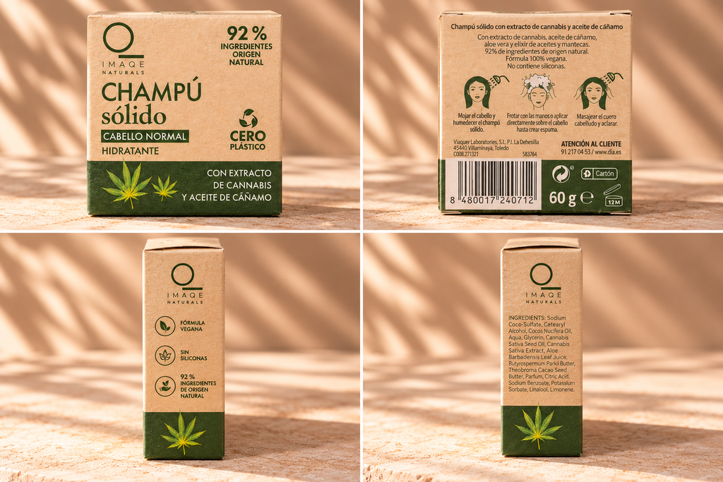 IMAQE Naturals Festes Shampoo – Cannabis & Hanföl | 60 g
