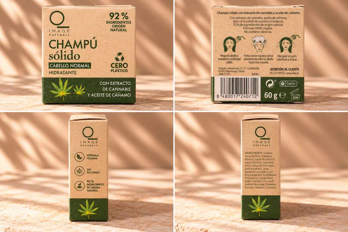 IMAQE Naturals Festes Shampoo – Cannabis & Hanföl | 60 g