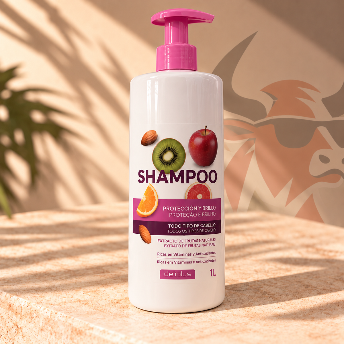 Deliplus Champú Protección y Brillo – Shampoo für alle Haartypen | 1 L